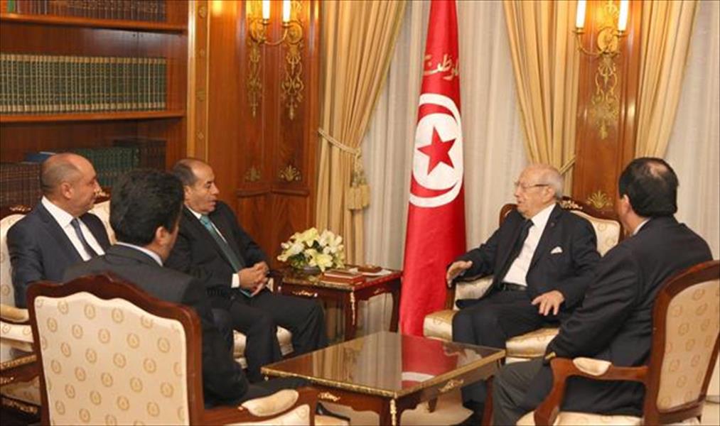 الرئيس التونسي يستقبل محمود جبريل بقصر قرطاج