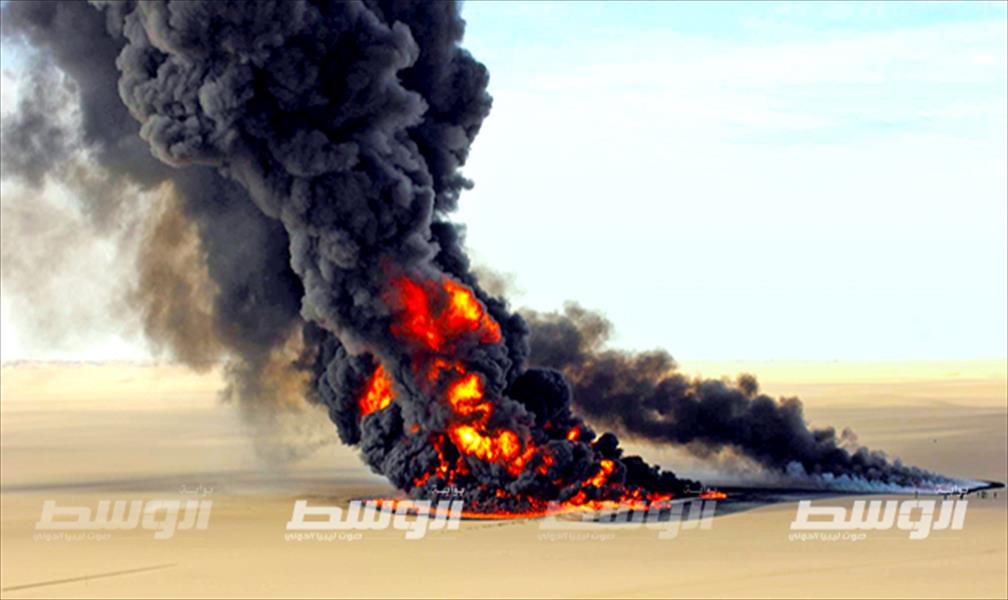 السيطرة على حريق خط «السرير - طبرق» النفطي