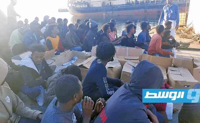 من عملية إنقاذ المهاجرين قبالة السواحل الليبية، 10 يونيو 2021. (القوات البحرية)