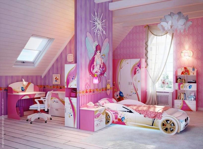 بالصور: غرف بنات باللون الوردي