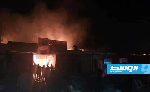 مستشفى الجلاء يستقبل 5 مصابين جراء حريق سوق المصرية في بنغازي