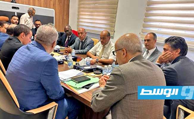 الاجتماع الثاني للجنة المشكلة لاستكمال إجراءات توحيد مصرف ليبيا المركزي، الأربعاء 18 أكتوبر 2023. (مصرف ليبيا المركزي)
