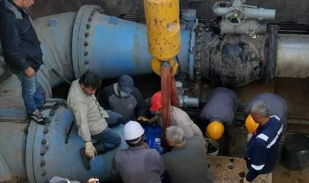 بالصور: جهاز النهر الصناعي يباشر أعمال الصيانة في بنغازي