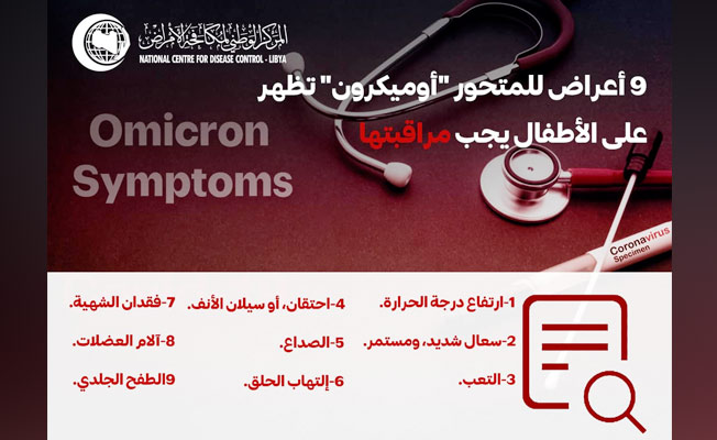 «مكافحة الأمراض» يحدد 9 أعراض لـ«أوميكرون» تظهر على الأطفال. (صفحة المركز على فيسبوك)