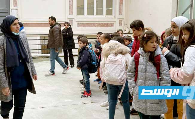 عودة الطلاب إلى مدرسة «ابن خلدون» الليبية في باريس، الأربعاء 2 نوفمبر 2022. (المدرسة الليبية في باريس)