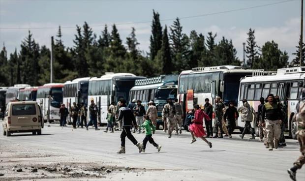 إجلاء مقاتلين ومدنيين سوريين من القلمون الشرقي إلى عفرين