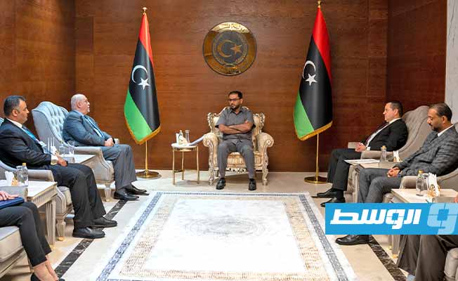 لقاء حماد مع وزير الخارجية والقنصل الفلسطيني في بنغازي، الخميس 19 أكتوبر 2023. (الحكومة المكلفة من مجلس النواب)