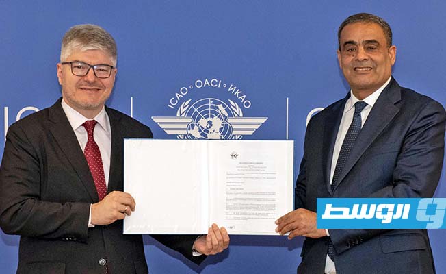 على هامش توقيع اتفاقية بين وزارة المواصلات والمنظمة الدولية للطيران المدني، الخميس 11 مايو 2023 (مصلحة الطيران المدني)