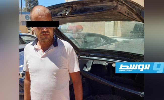 الليبي المتهم بسرقة الأسلاك الكهربائية (وزارة الداخلية)