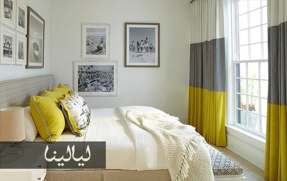 25 تصميمًا بالرمادي والأصفر لغرف نوم أنيقة (صور)