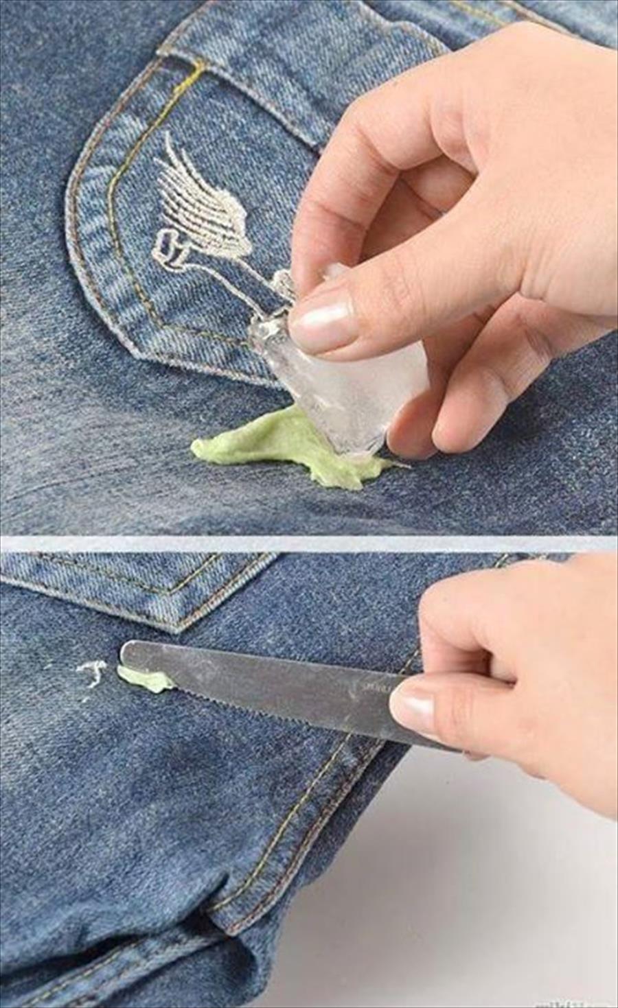طريقة سهلة لنزع العلكة من ملابسك