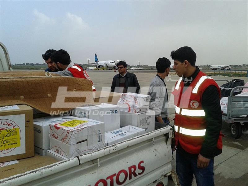 «الهلال الأحمر» في شحات يتسلم مساعدات طبية مرسلة من طرابلس إلى بنغازي