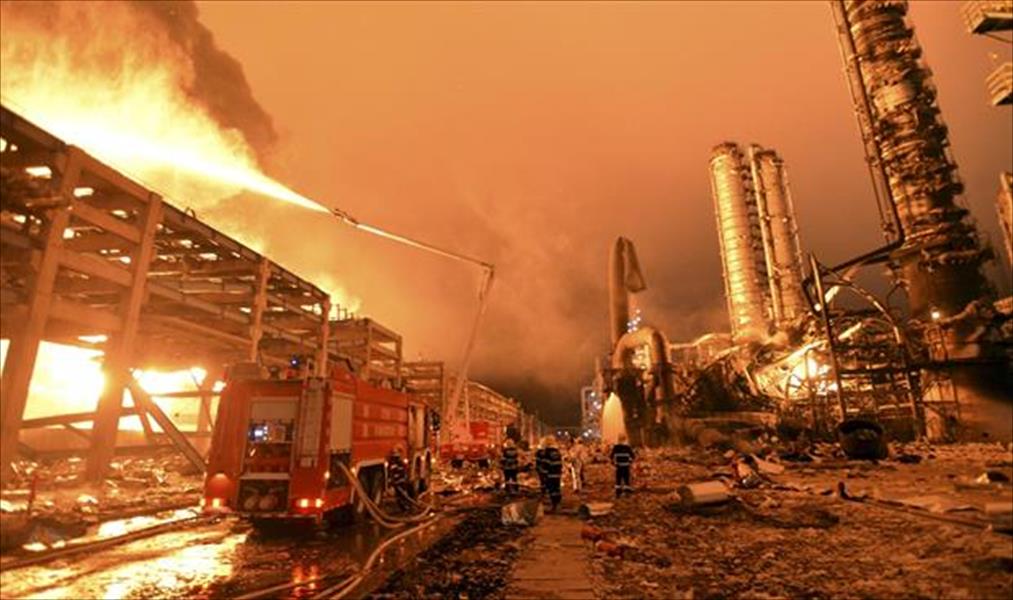حريق ضخم في مصنع بتركيماويات في الصين