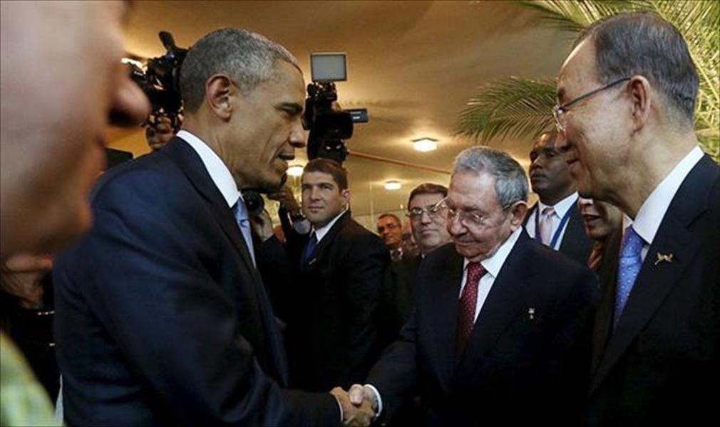 أوباما وكاسترو وجهًا لوجه للمرة الأولى في بنما