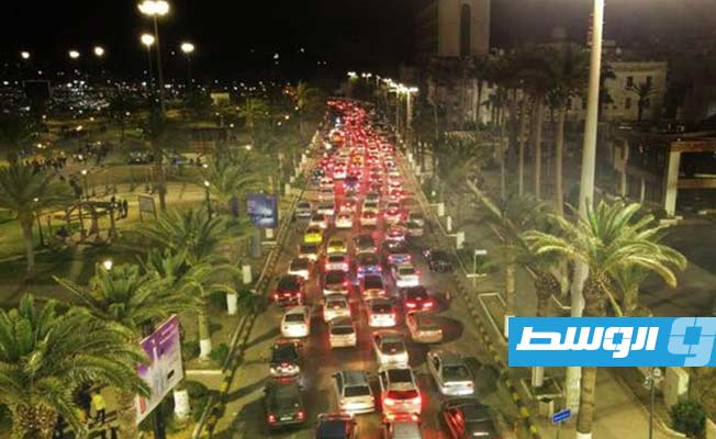 ميدان الشهداء وسط طرابلس، مساء الإثنين 12 فبراير 2024. (مديرية أمن طرابلس)