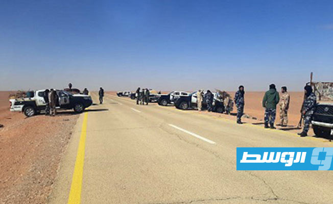 جانب من الدوريات الأمنية لتأمين الحدود الليبية الغربية، الأحد 26 نوفمبر 2023 (وزارة الداخلية)