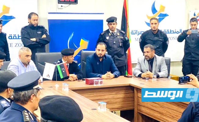 وفد أمني يزور مكتب جهات أمنية في مصراتة, 5 يناير 2021. (وزارة الداخلية)