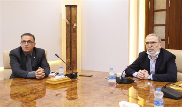 اجتماع صنع الله مع السفير المالطي والوفد المرافق له في طرابلس، 5 أغسطس 2020. (مؤسسة النفط)