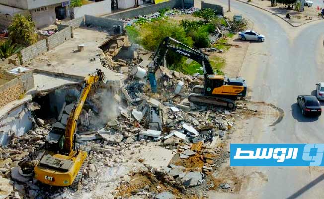 GNU: Illegally constructed buildings demolished to widen roads in Souq Al-Juma
