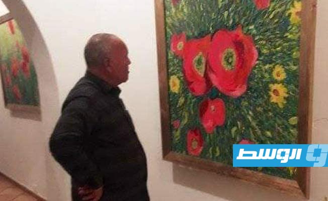 من معرض الفنان موسى أبو سبيحة (الجمعية الليبية للآداب)