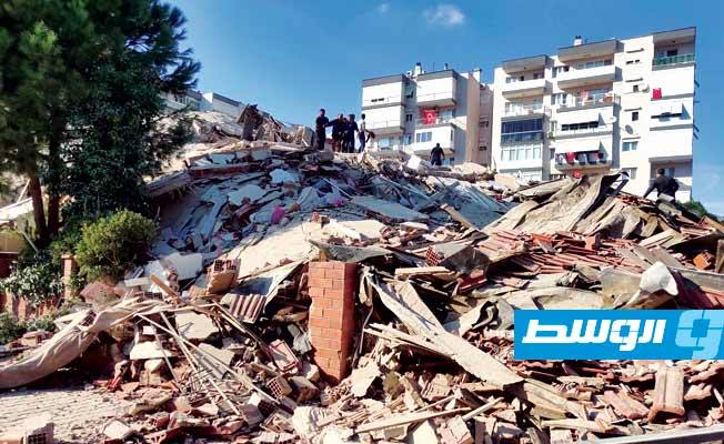 آثار الزلزال الذي ضرب غرب تركيا بقوة 6.6 درجات, 30 أكتوبر 2020. (الإنترنت)