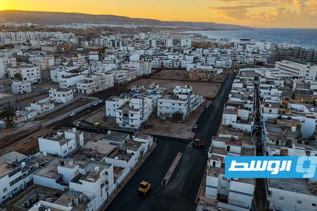 Derna Reconstruction Fund: Road work has begun in the 'Suani 15' area of the city