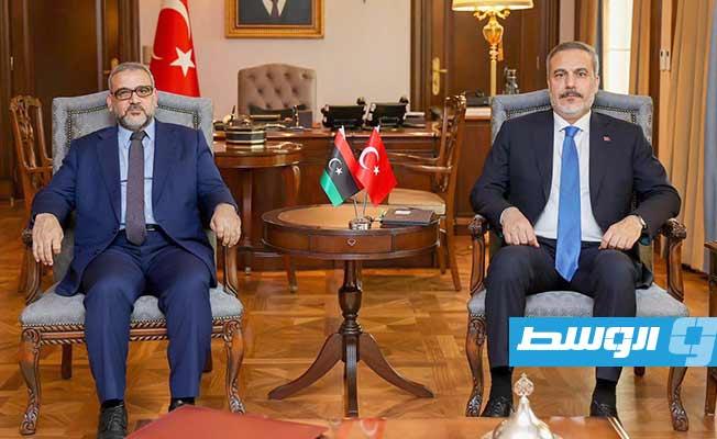 المشري يناقش في أنقرة مع وزير الخارجية التركي الجديد مخرجات «6+6»
