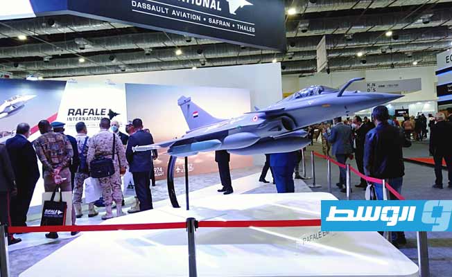 جناح شركة «رافال» الفرنسية لصناعة الطائرات في معرض «إيديكس 2021» بالقاهرة، 1 ديسمبر 2021. (بوابة الوسط)