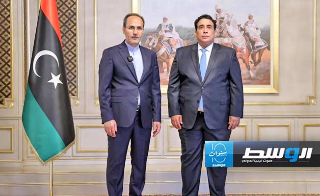 جانب من استقبال المنفي في طرابلس عددا من الدبلوماسيين الأجانب المرشحين لمنصب سفير، 29 يونيو 2024 (المجلس الرئاسي)