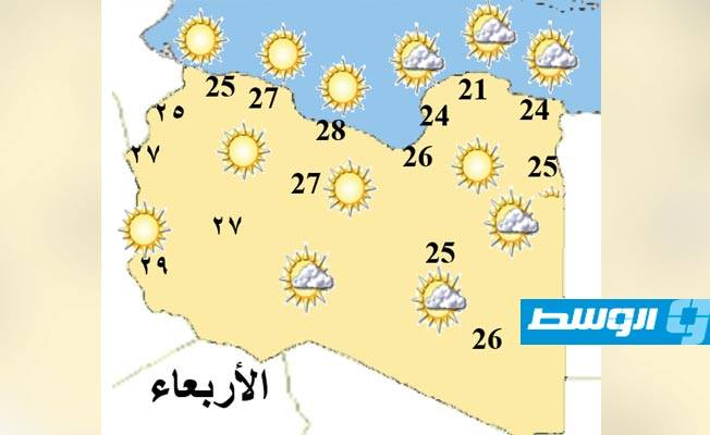«الأرصاد»: طقس دافئ نهارا على غالب مناطق ليبيا