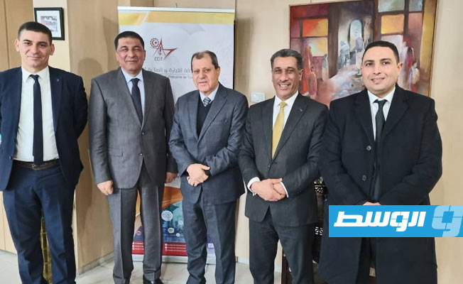 لقاء وفد غرفة التجارة والصناعة والزرعة بنغازي مع مسؤولي بمركز ترقية الصادرات في تونس. (مركز ترقية الصادرات التونسي)