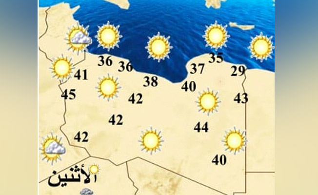 «الأرصاد» تحذر من «كتلة هواء ساخن» تؤثر على أغلب مناطق ليبيا