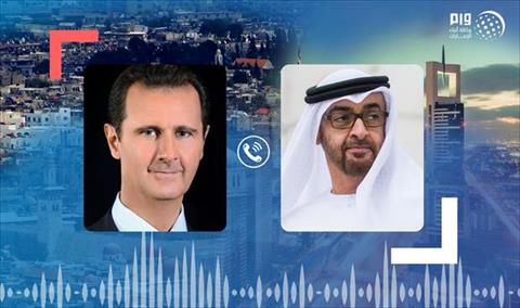 اتصال هاتفي بين الرئيس السوري وولي عهد أبوظبي هو الأول منذ 2011