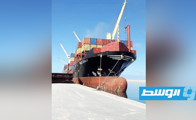 حاويات في ميناء بنغازي البحري, 12 يونيو 2021. (ميناء بنغازي البحري)