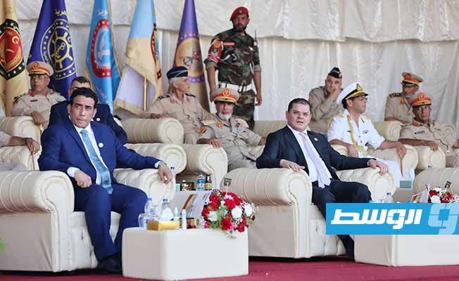 جانب من احتفالية الذكرى 82 لتأسيس الجيش الليبي في ميدان الشهداء بطرابلس. الثلاثاء 9 أغسطس 2022 (صفحة حكومة الوحدة الوطنية على فيسبوك)