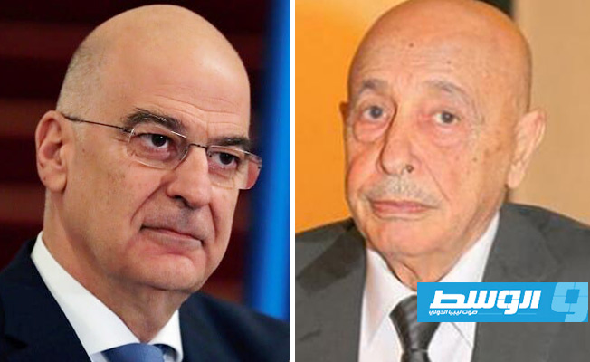 عقيلة صالح يلتقي وزير الخارجية اليوناني في القبة ويبحث معه التدخل التركي في ليبيا