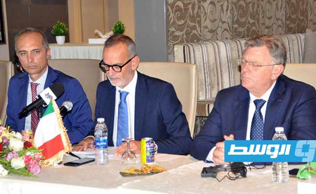 فريق العمل الليبي الإيطالي المشترك المعني بشؤون الأمن يعقد اجتماعه الثاني في العاصمة طرابلس، الخميس 27 يوليو 2023 (وزارة الداخلية)