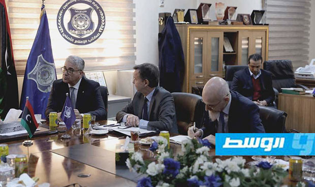 باشاغا يستقبل وفدًا إيطاليًّا رفيع المستوى بوزارة الداخلية في طرابلس