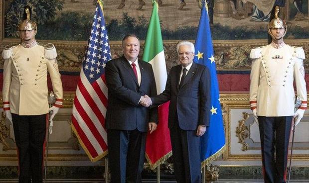 بومبيو يصل إلى روما وإيطاليا تأمل دعما أميركيا لمؤتمر برلين حول ليبيا