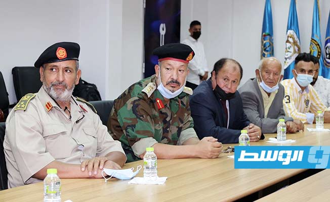 نائب رئيس المجلس الرئاسي عبدالله اللافي يلتقي عميد وأعيان مدينة زوارة (المجلس الرئاسي الليبي)