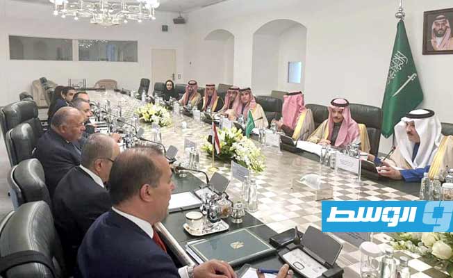 من اجتماعات لجنة المتابعة السعودية المصرية في الرياض، 12 يناير 2023. (الخارجية المصرية)