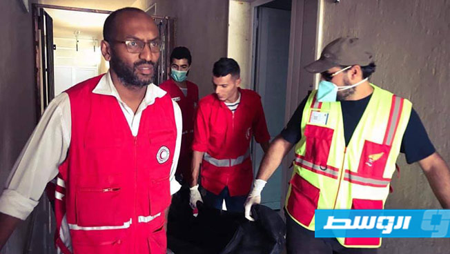 «الهلال الأحمر» فرع ترهونة تتسلم 7 جثامين من طرابلس