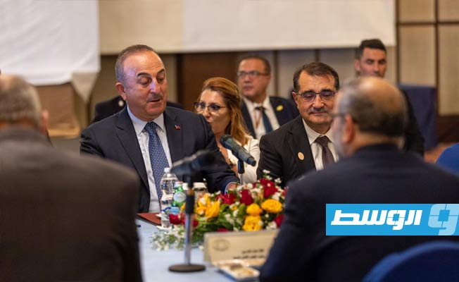 المشري ورؤساء اللجان بمجلس الدولة خلال اجتماعهم مع الوفد التركي، الإثنين 3 أكتوبر 2022. (المجلس الأعلى للدولة)