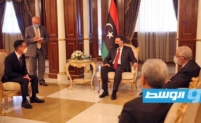 مراسم اعتماد أربعة سفراء جدد لدى ليبيا, 23 يناير 2021. (المجلس الرئاسي)