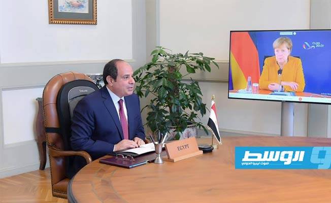 «الرئاسة المصرية»: السيسي يستعرض مع ميركل موقف مصر الاستراتيجي تجاه القضية الليبية
