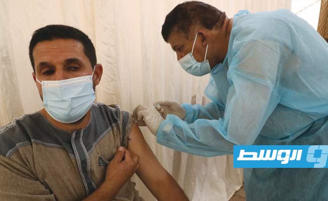 حملة تطعيم «استثنائية» ضد «كورونا» في مصراتة، 15 يوليو 2021. (المركز الوطني لمكافحة الأمراض)