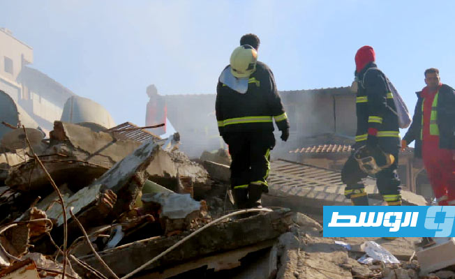 من مشاركة الفرق الليبية في البحث عن ضحايا زلزال تركيا. (وزارة الداخلية)