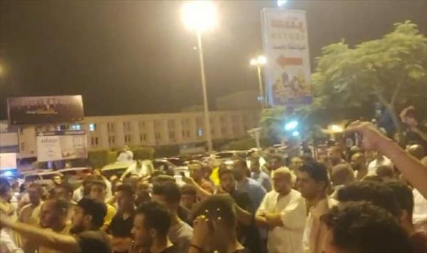 Demonstration held in Misrata showing solidarity with suspended Interior Minister Fathi Bashagha