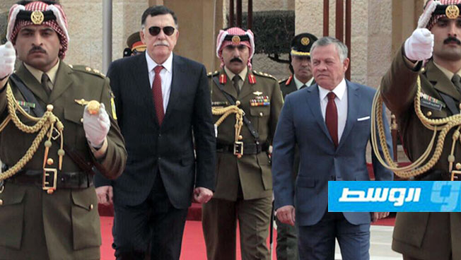 السراج يتفق مع ملك الأردن على تفعيل اتفاقيات التعاون المشترك بين البلدين