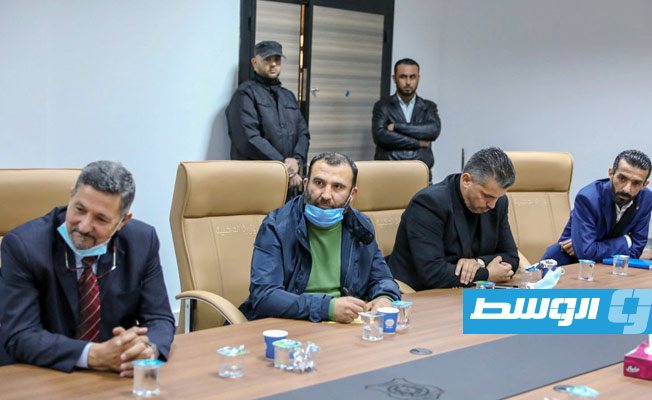 لقاء باشاغا مع وفد بلدية زوارة في طرابلس. الأربعاء 20 يناير 2021. (وزارة الداخلية)